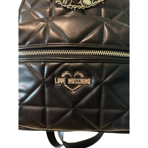 Love Moschino New Gold Chain embellished Backpack Black Borsa Nero Host Pick main image 8